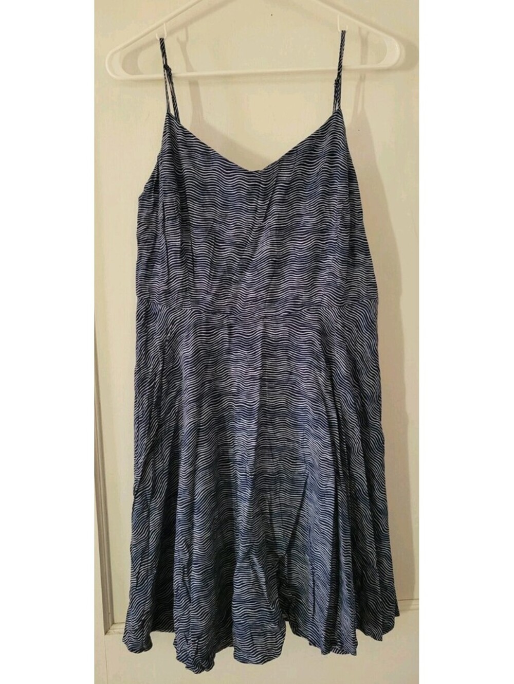 Old Navy Blue White Sundress Women's XL Sleeveless Summer Casual Dress